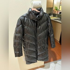 Long black winter coat